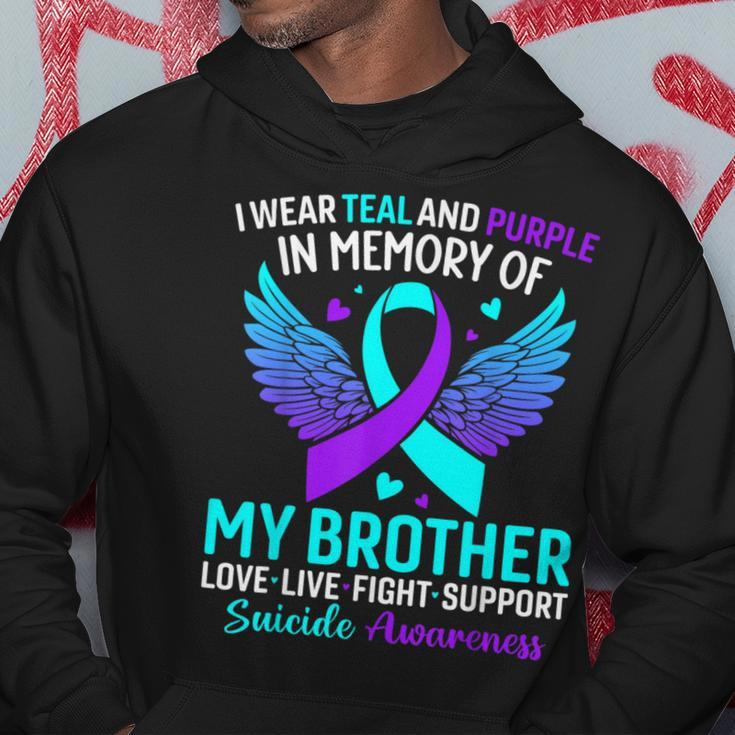 I Wear Teal And Purple For My Brother Suicide Prevention Hoodie Personalized Gifts