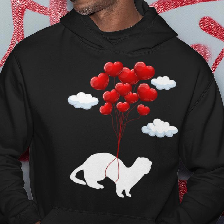 Weasel Heart Balloon Weasel Lover Valentine's Day Hoodie Unique Gifts