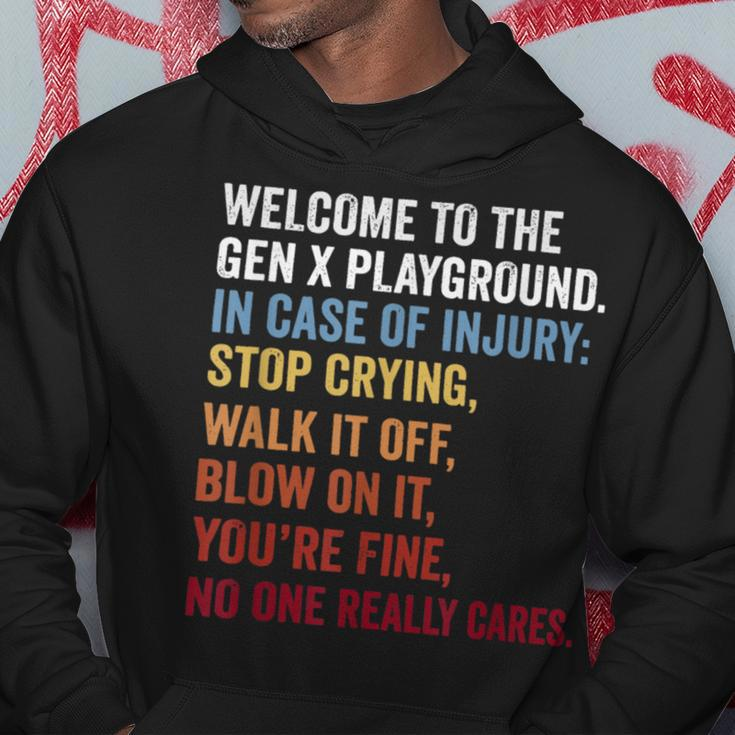 Welcome To The Gen X Playground Generation X 1980 Millennial Hoodie Unique Gifts