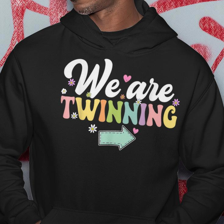 We're Twinning With My Bestie Twin Day Spirit Week Retro 70S Hoodie Funny Gifts