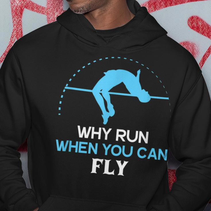 Why Run When You Can Fly Silhouette Athlete High Jump Hoodie Unique Gifts