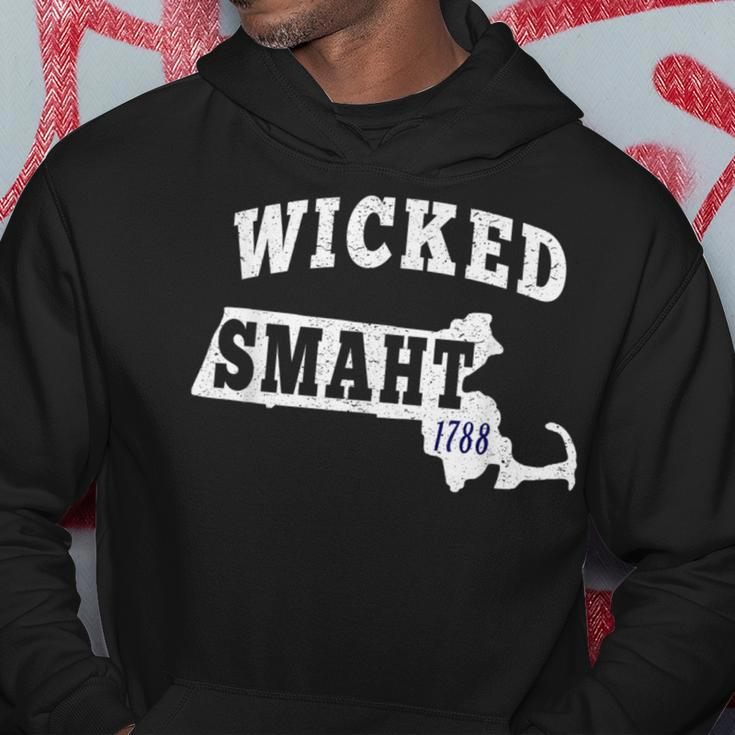 Wicked Smaht Boston Massachusetts Ma Vintage Distressed Hoodie Unique Gifts