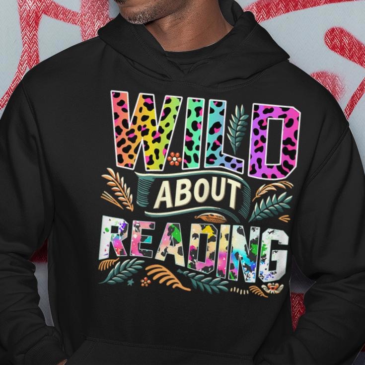 Wild About Reading Books Library Day Bookworm Leoparard Hoodie Personalized Gifts