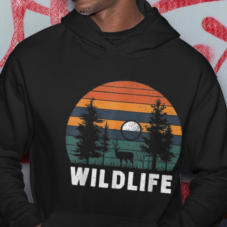 Wildlife Nature Forest Trees Outdoors Vintage Retro Sunset Hoodie Unique Gifts