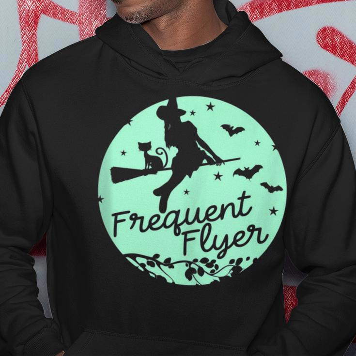 Witch Silhouette Moon Cat Bats Witchcraft Frequent Flyer Hoodie Unique Gifts