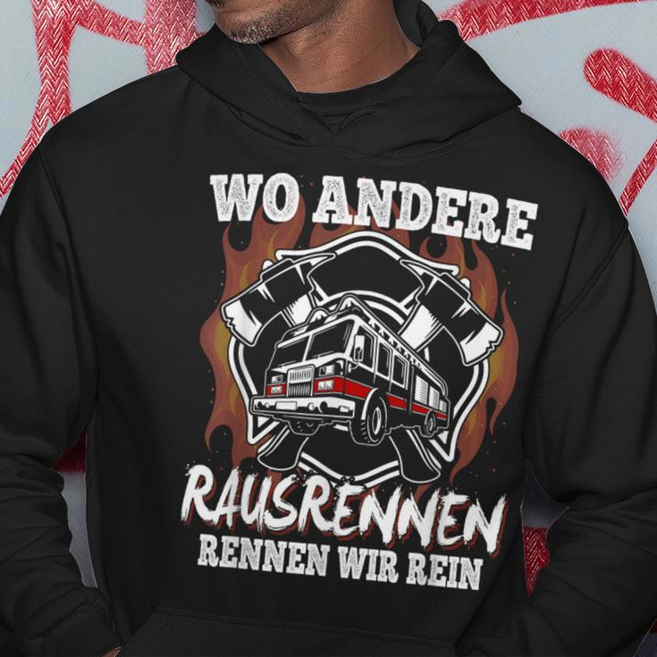 Wo Andere Rausrennen Wir Rein Feuerwehr Hoodie Lustige Geschenke