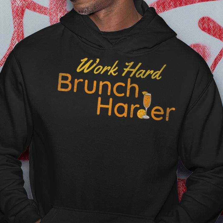 Work Hard Brunch Harder Vintage Mimosa Day Drinking Hoodie Unique Gifts