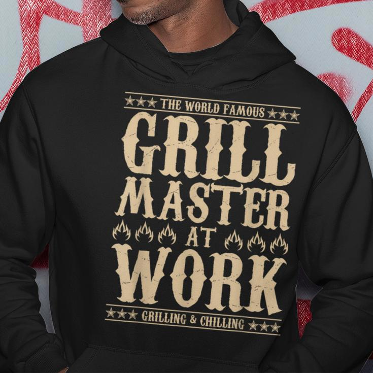 World Famous Grill Master At Work Grilling & Chilling Bbq Hoodie Unique Gifts
