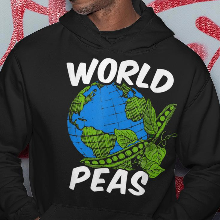 World Peas Pun Peace On Earth Globe Pea Pods Hoodie Unique Gifts