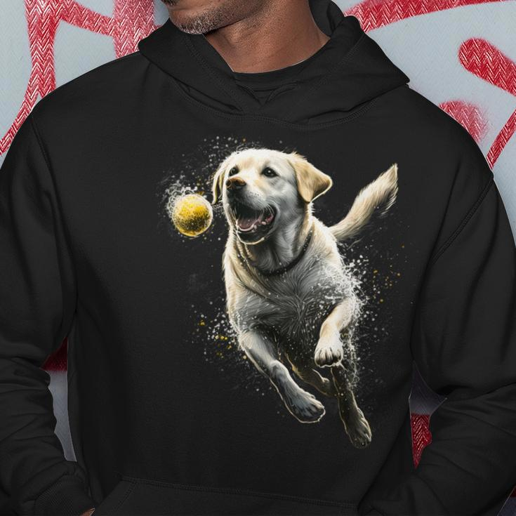 Yellow Labrador Retriever Chasing A Ball Labrador Retriever Hoodie Funny Gifts