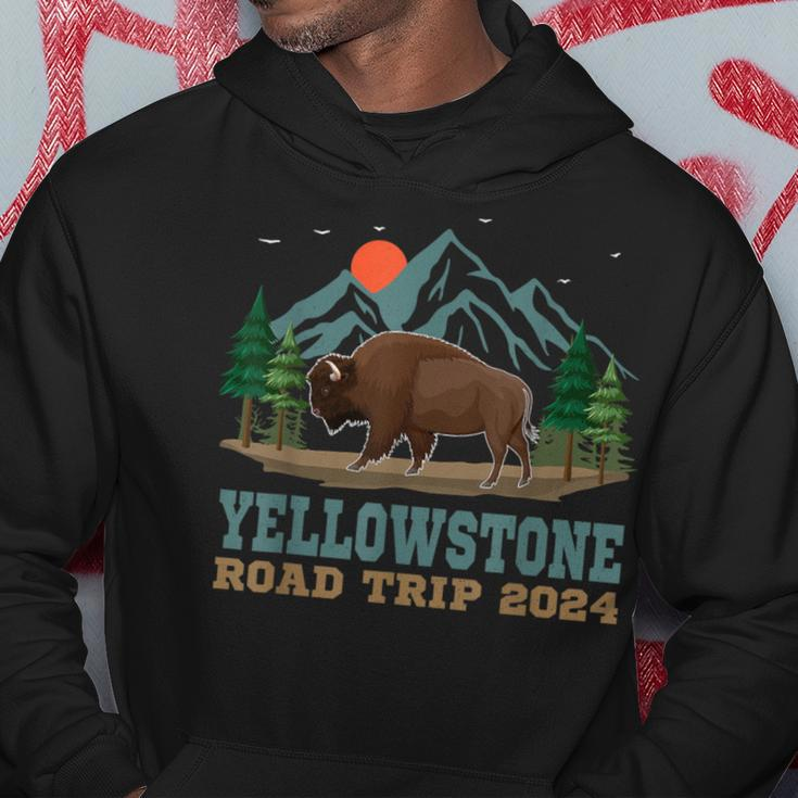 Yellowstone National Park Family Road Trip 2024 Bison Buffal Hoodie Unique Gifts