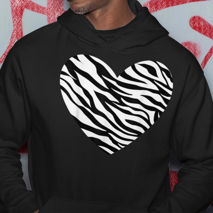 Zebra Fur Animal Skin Heart Print Waves Pattern Hoodie Lustige Geschenke