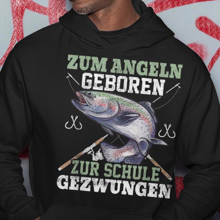 Zum Angeln Geboren Zur Schule Zwzwungen Trout Angler Hoodie Lustige Geschenke