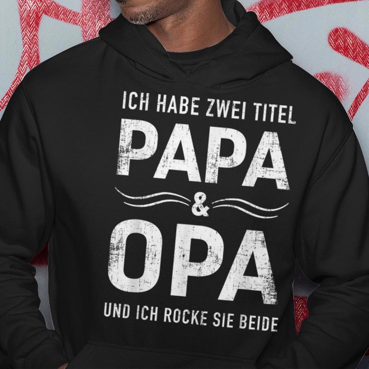 Zwei Titel Papa Opa Füratertag Geburtstag Weihnachten Kapuzenpullover Lustige Geschenke