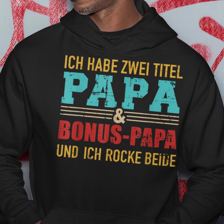 Zwei Titel Papa Und Bonus Papa Und Rocke Sie Bothintage Kapuzenpullover Lustige Geschenke