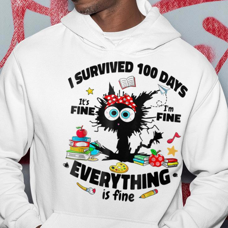 100Th Day Of School Its Fine Im Fine Everythings Is Fine Hoodie Unique Gifts