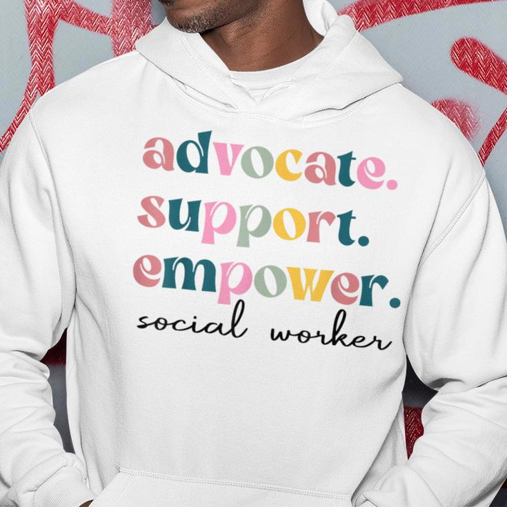 Advocate Support Empower Cute Social Worker Graduation Msw Hoodie Funny Gifts