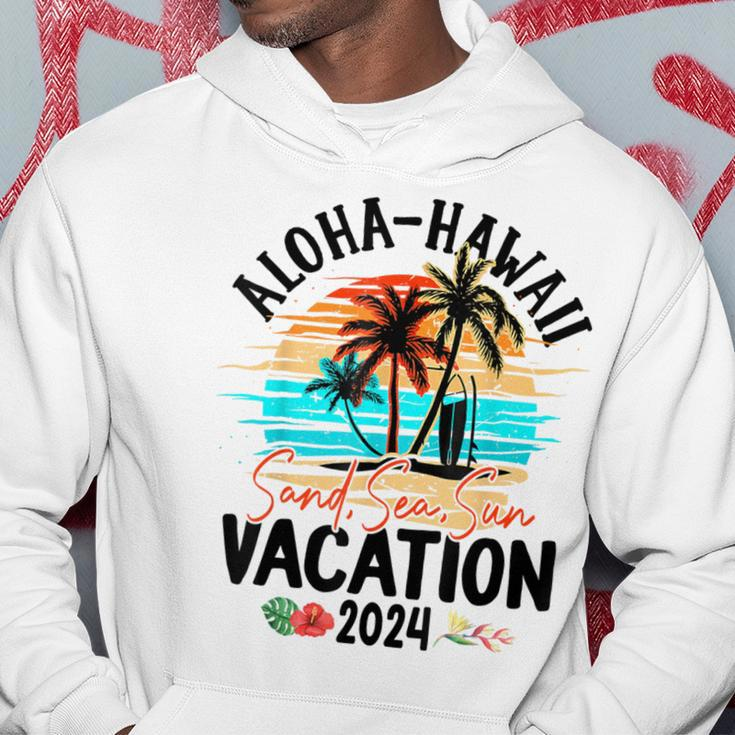Aloha Hawaii 2024 Family Friends Group Vacation Matching Hoodie Funny Gifts