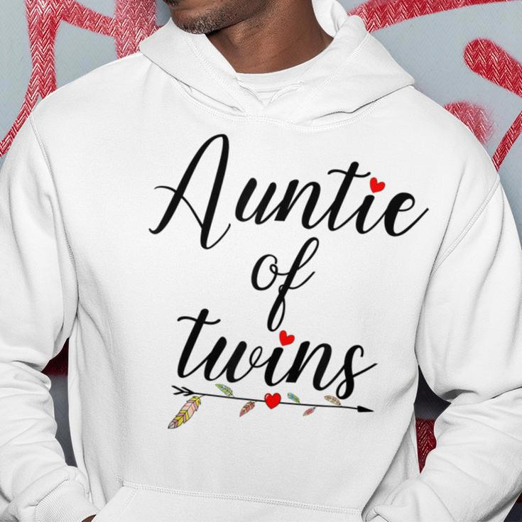 Auntie Of Twins Double Heart Pregnancy Announcement Hoodie Unique Gifts