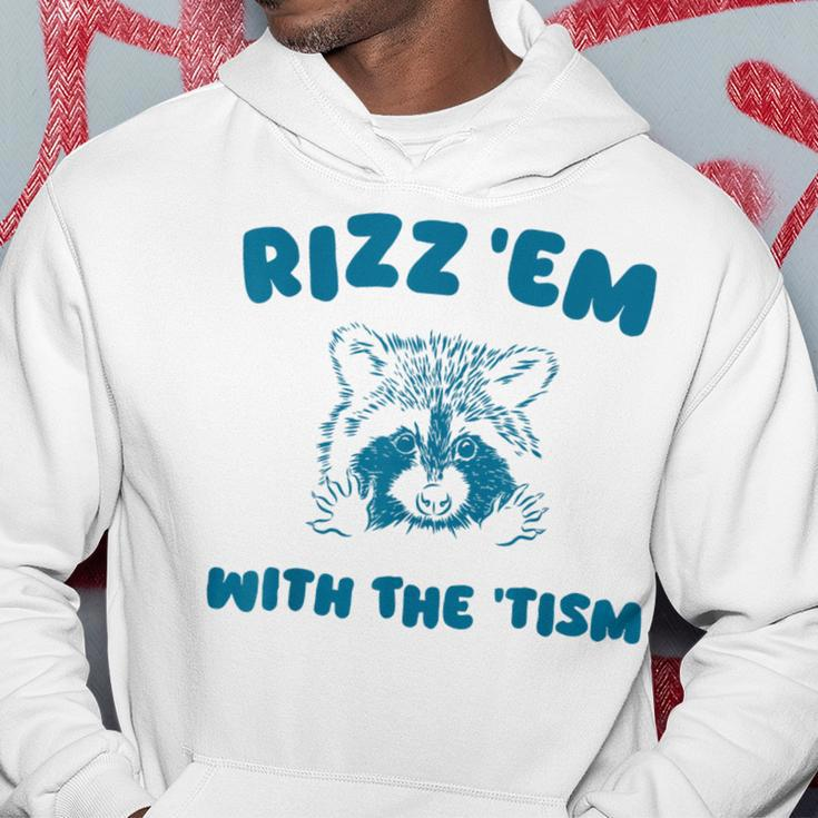 Autism Rizz Em With The Tism Meme Autistic Raccoon Hoodie Unique Gifts