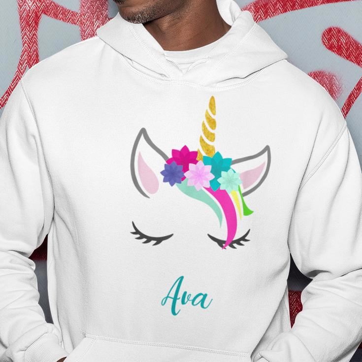 Ava Name Personalised Unicorn Hoodie Funny Gifts