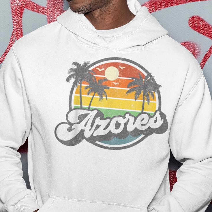 Azores Portugal Island Vacation Palm Trees Retro Beach Hoodie Unique Gifts