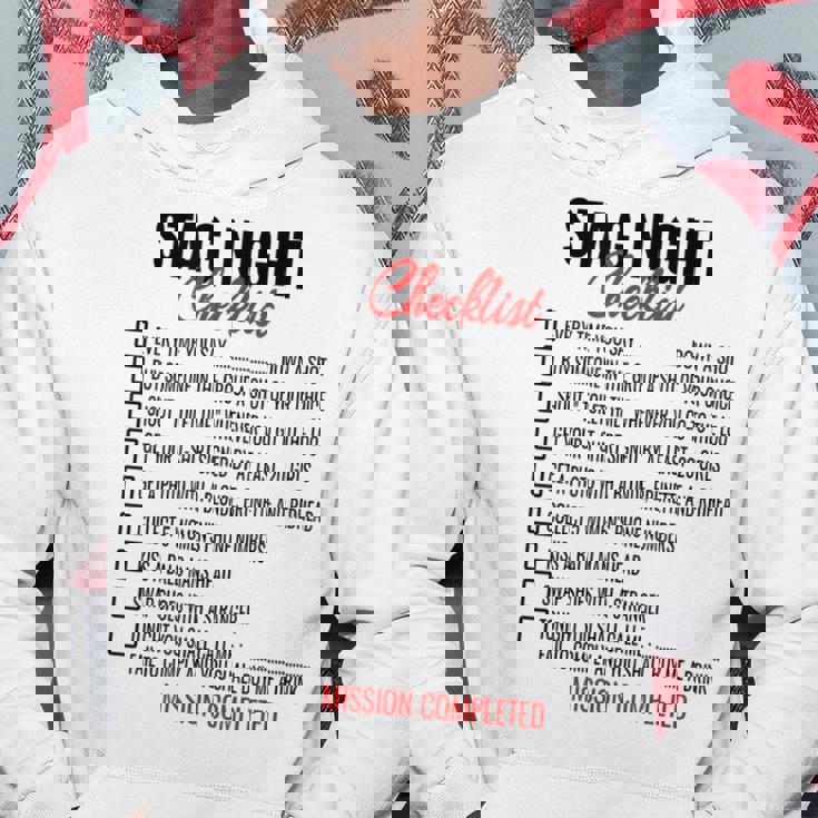 Bachelors Party Checklist Stag Do Party Games Hoodie Personalized Gifts