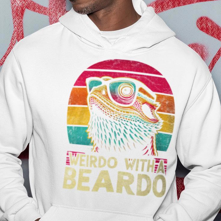 Bearded Dragon Weirdo With The Beardo Retro Sunset Hoodie Unique Gifts