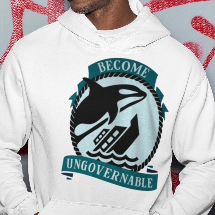 Become Ungovernable Ship Wreck Orca Whale Hoodie Unique Gifts