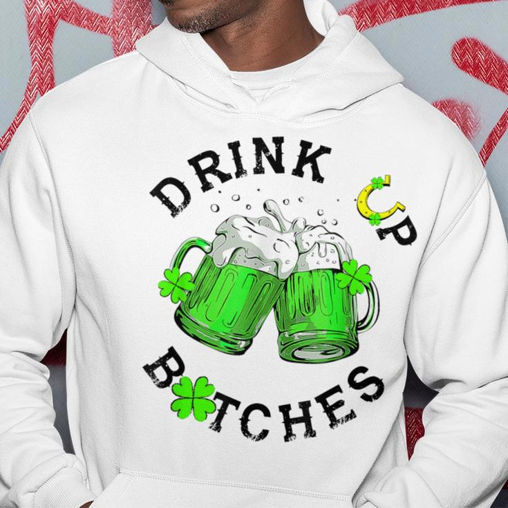 Bitches Drink Up St Patrick's Day Beer Lover Womens Hoodie Funny Gifts