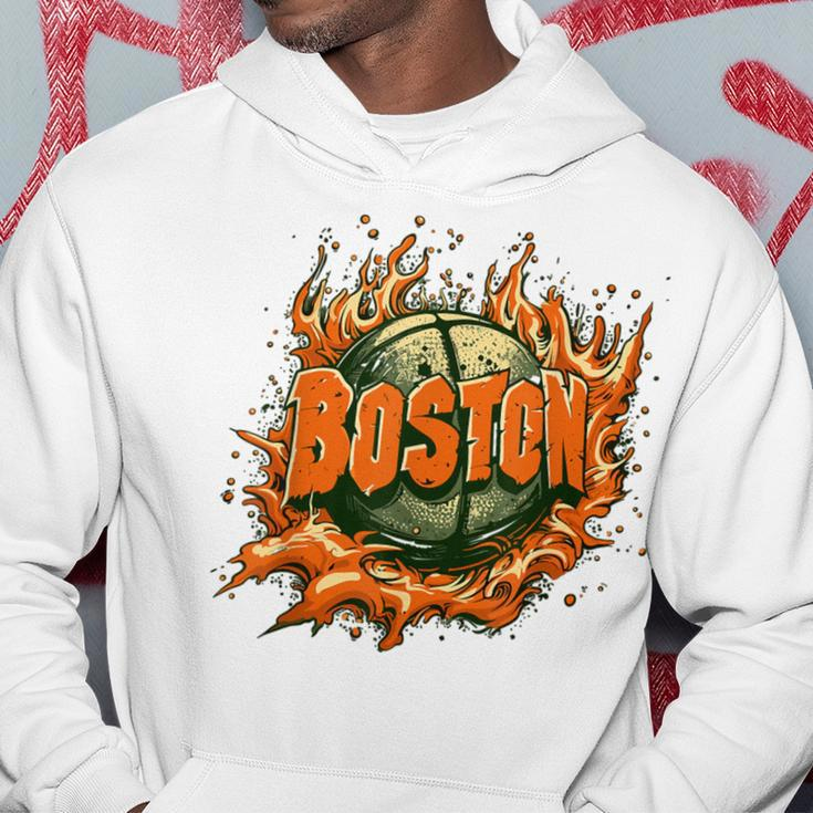 Boston Basketball On Fire Fan Hoodie Funny Gifts