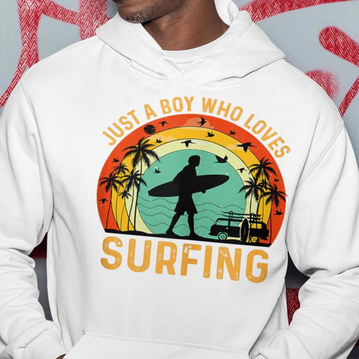 Boy That Love Surfing Vintage Loving Surfer Boy Hoodie Unique Gifts