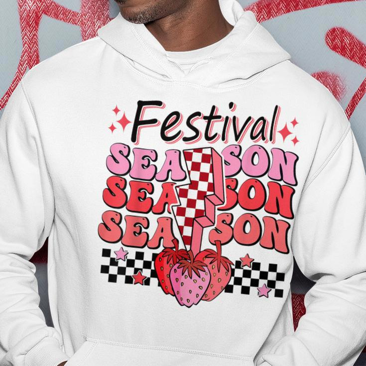 Checkered Lightning Festival Season Strawberry Fruit Lover Hoodie Unique Gifts
