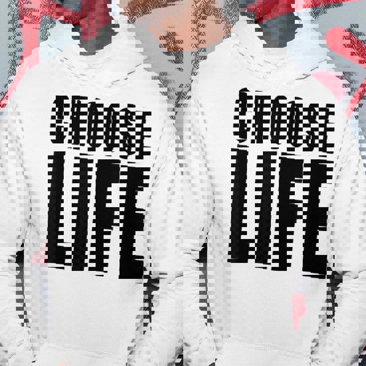 Choose Life Grandes Lettres Noires En Gras Style Rétro Années 80 Sweat à capuche Cadeaux drôles