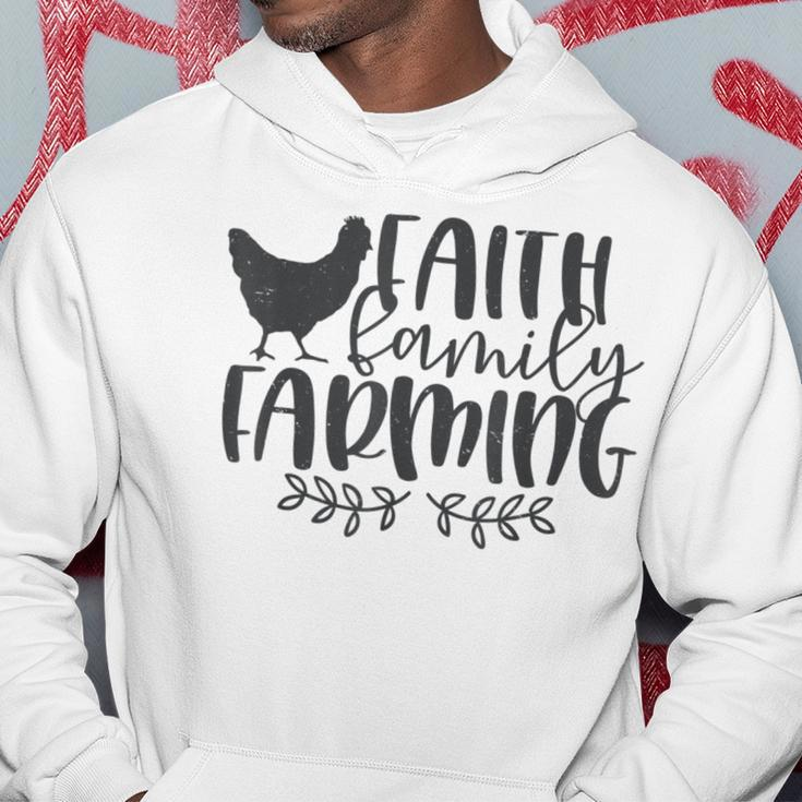 Christian Faith Family Farming Farm Chicken Hoodie Unique Gifts