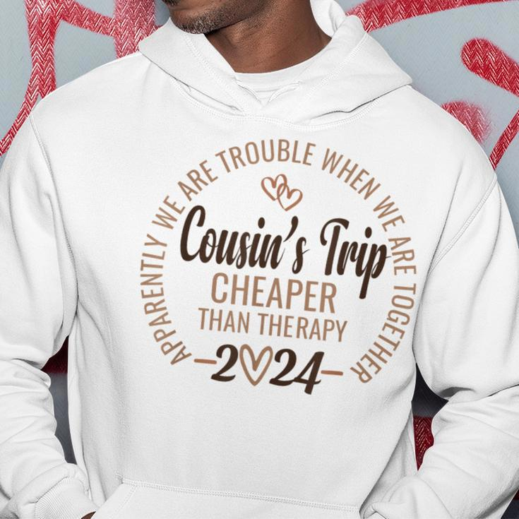 Cousin's Trip 2024 Cheaper Than A Therapy Cousins Cruise Hoodie Personalized Gifts