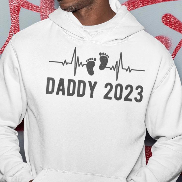 Daddy Est 2023 Heartbeat First Time New Dad Hoodie Unique Gifts