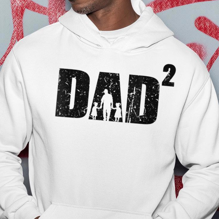 Damen Dad Hoch 2 Zweifacher Papaater Zwei Töchter Mit-Ausschnitt Kapuzenpullover Lustige Geschenke