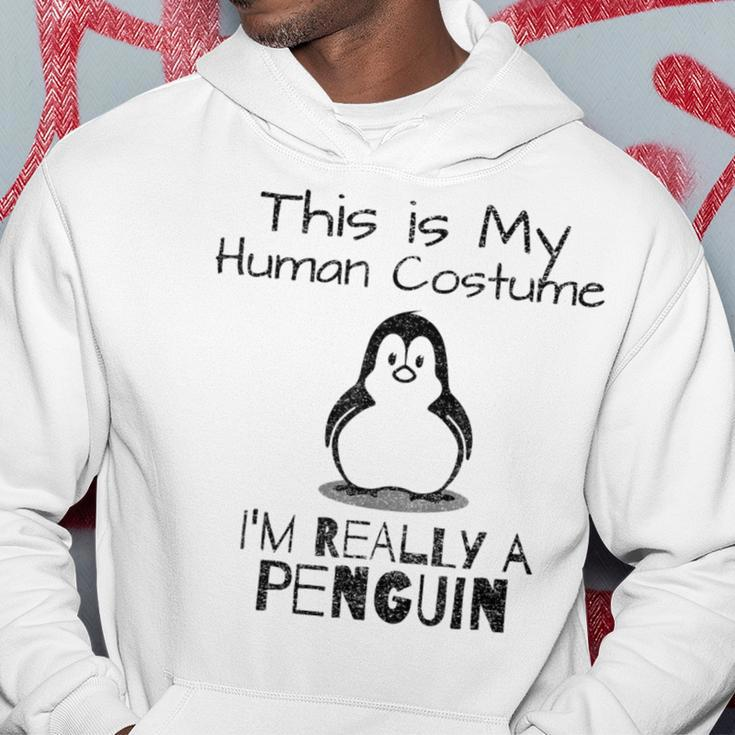 Das Ist Mein Menschkostüm Ich Bin Wirklich Ein Penguin Hoodie Lustige Geschenke