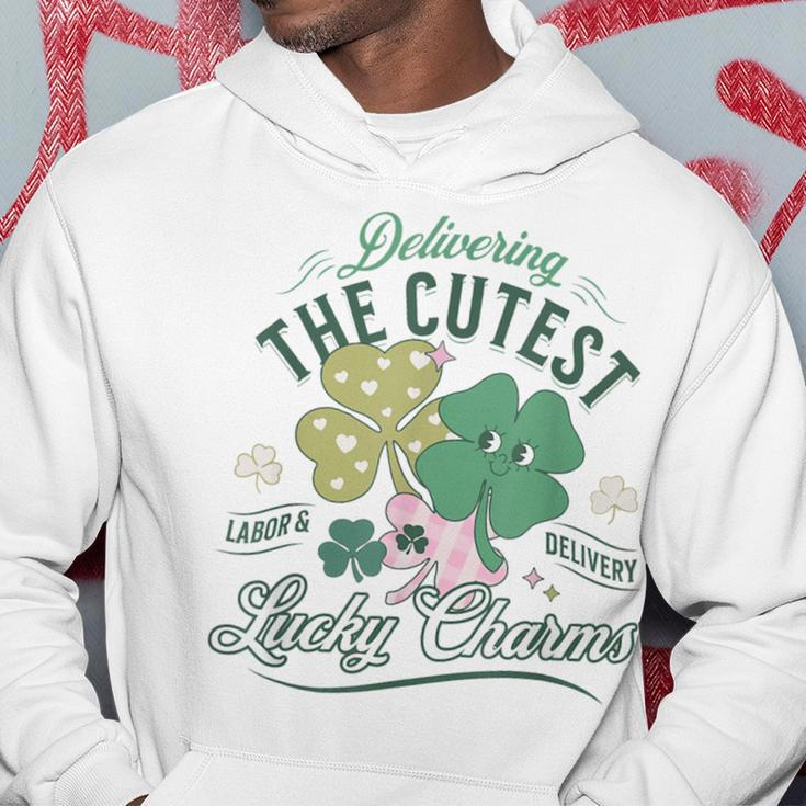 Delivering The Cutest Lucky Charms Labor Delivery St Patrick Hoodie Funny Gifts