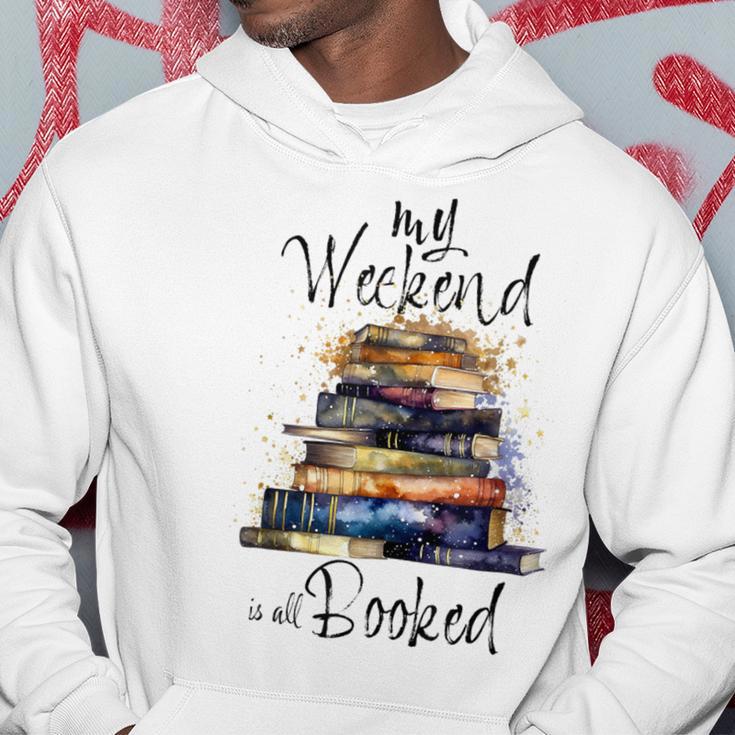 Distressed Quote Mein Wochenende Ist Alles Gebucht Bücher Lesen Hoodie Lustige Geschenke