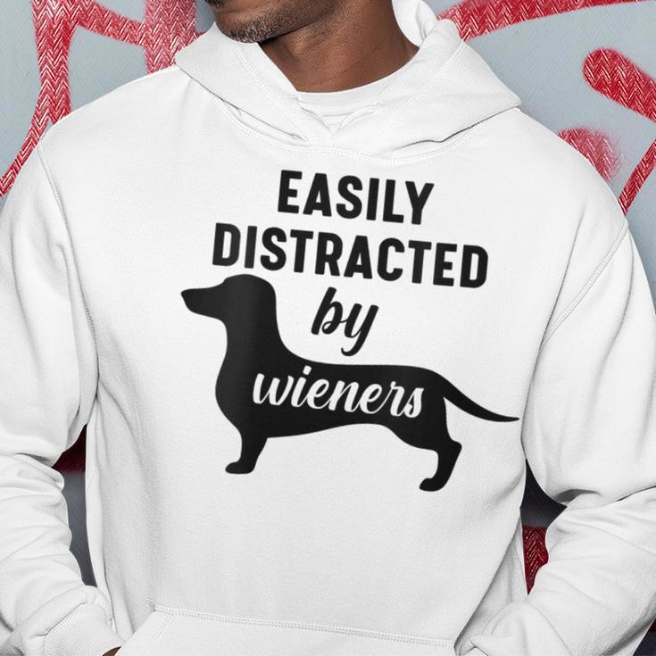 Easily Distracted By Wieners Dachshund Weiner Dog Hoodie Unique Gifts