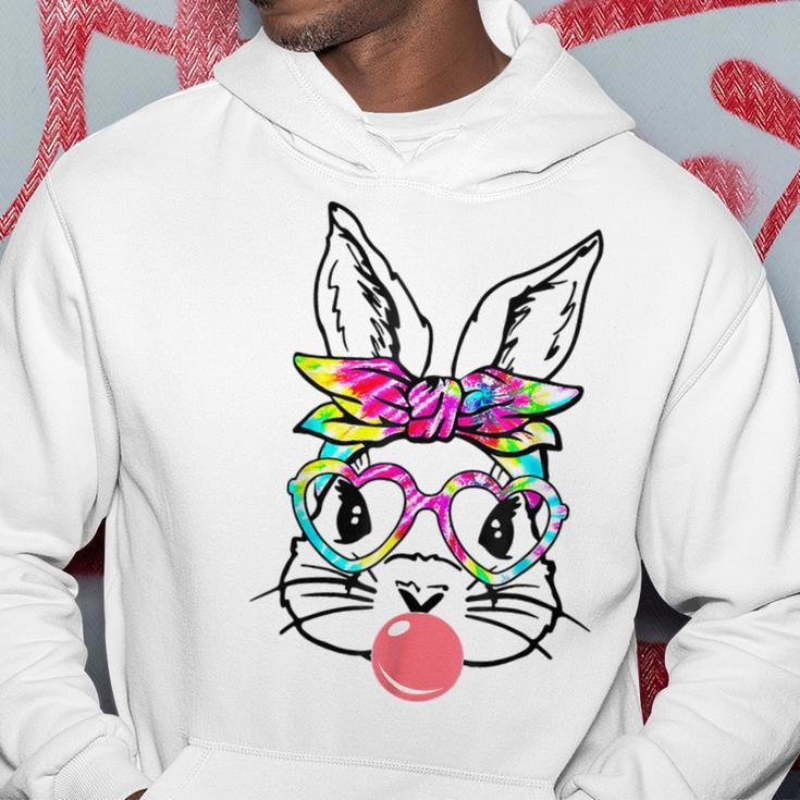 Easter Day Bunny With Bandana Heart Glasses Bubblegum Hoodie Unique Gifts