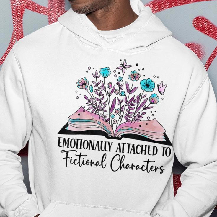 Emotionally Attached To Fictional Characters Book Lover Nerd Hoodie Unique Gifts