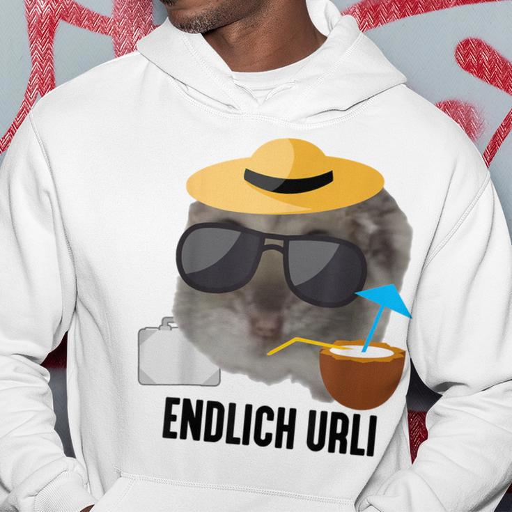 Endlich Urli X Sad Hamster Meme Party Ferien Urlaub Sommer Kapuzenpullover Lustige Geschenke