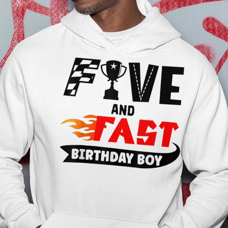 Five And Fast Birthday Boy Race Car 5Th Birthday Racer Hoodie Unique Gifts