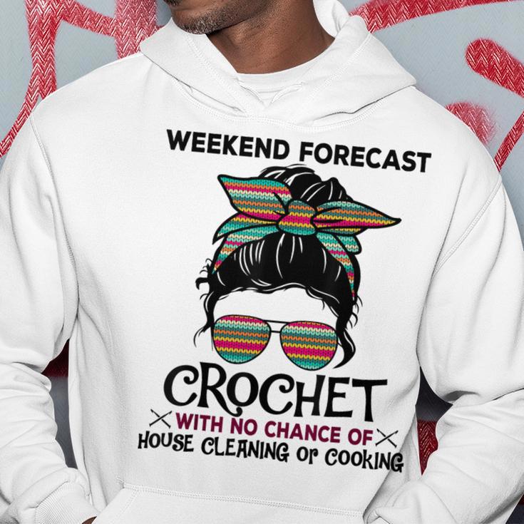 Weekend Forecast Crochet Crocheting Colorful Pattern Hoodie Unique Gifts