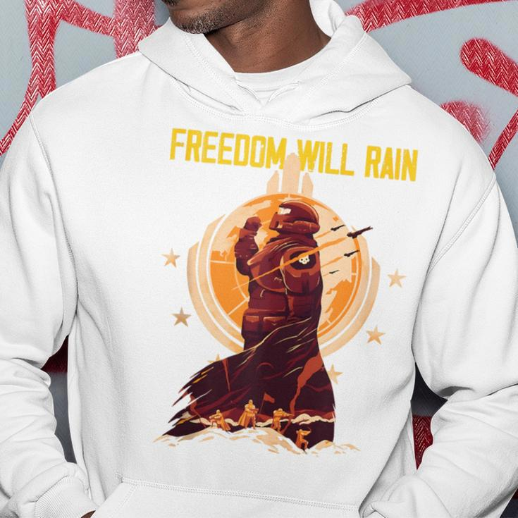 Freedom Will Rain Hell Of Diver Helldiving Lovers Outfit Hoodie Funny Gifts