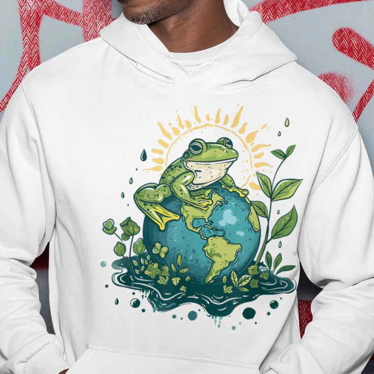 Frog Earth Day Frog Earth Day Green Themed Hoodie Unique Gifts