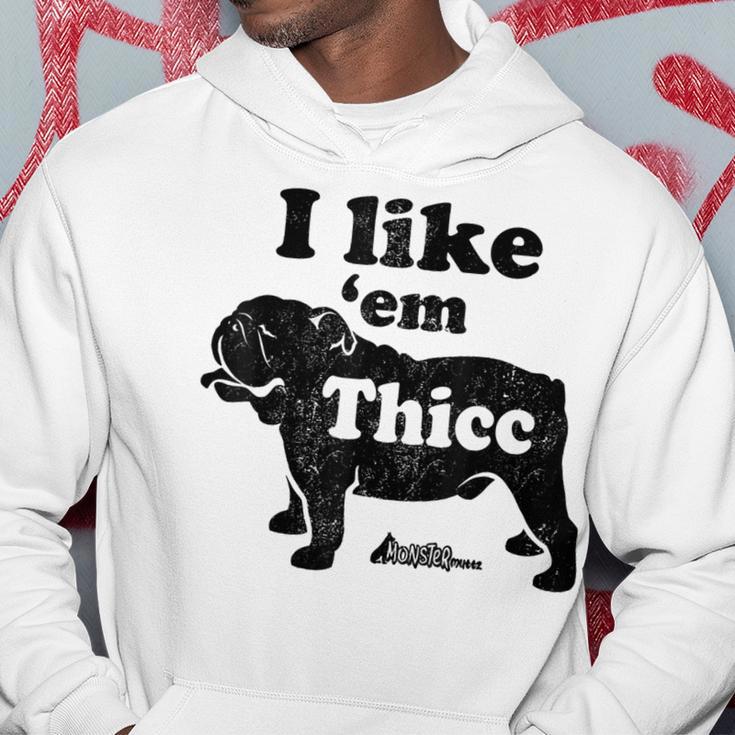 English Bulldog I Like Em Thicc Dog Silhouette Hoodie Unique Gifts